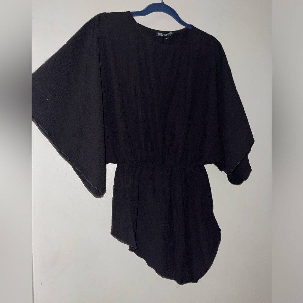 NWOT Zara asymmetrical boho Sleeve Top - Picture 2 of 10